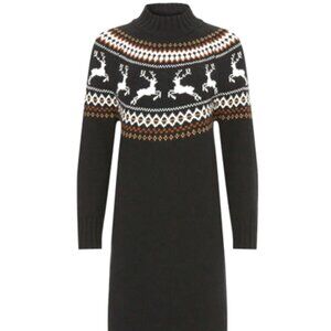 $190 BARBOUR Kingsbury Sweater Dress Faire Isle S /US 6
